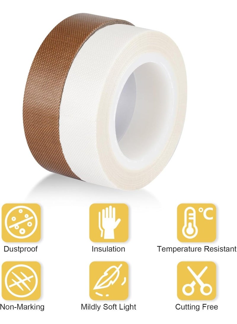 2PCS LED Light Strip Masking Tape 0.59 in x 32.8 ft Light Dimming Tape for Soften Light, White&Brown - Image 1